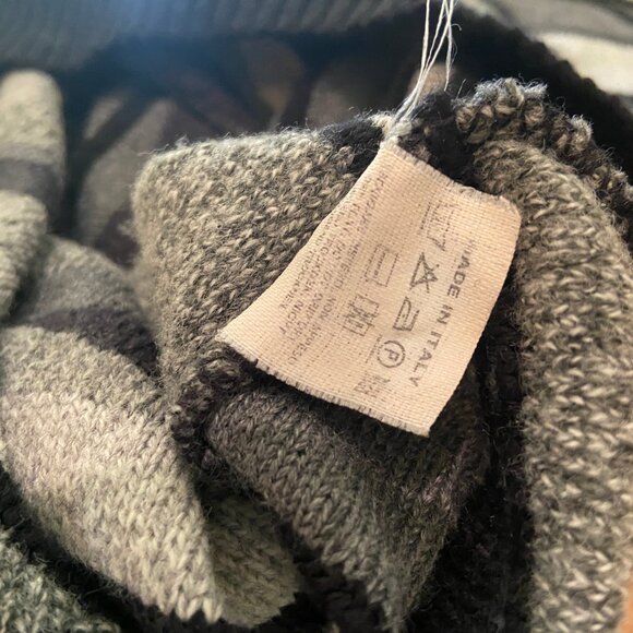 Gio Ferrari Italy Merino Wool blend vintage sweater Black Greys size 50 Large - Picture 7 of 7